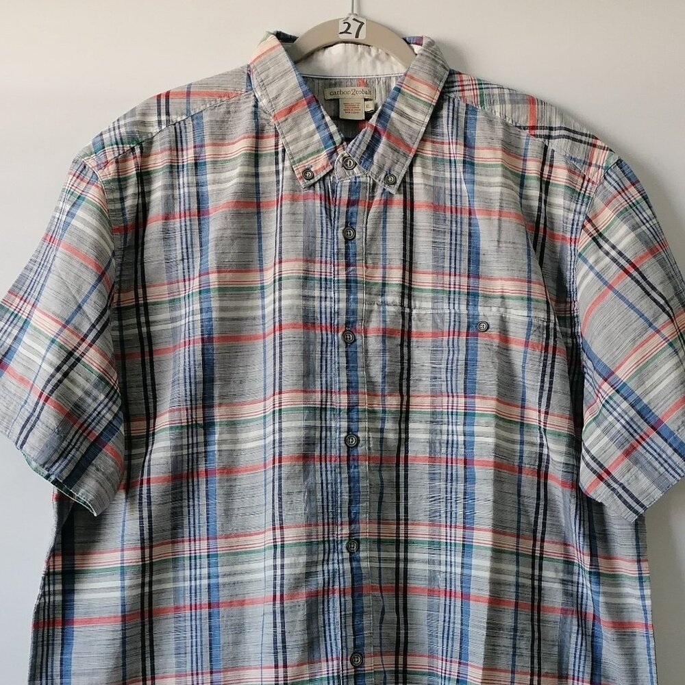 Carbon 2 Cobalt Mens Multicolor Plaid Button Down Shirt Size X-Large Lot Of 2 - Picture 3 of 11